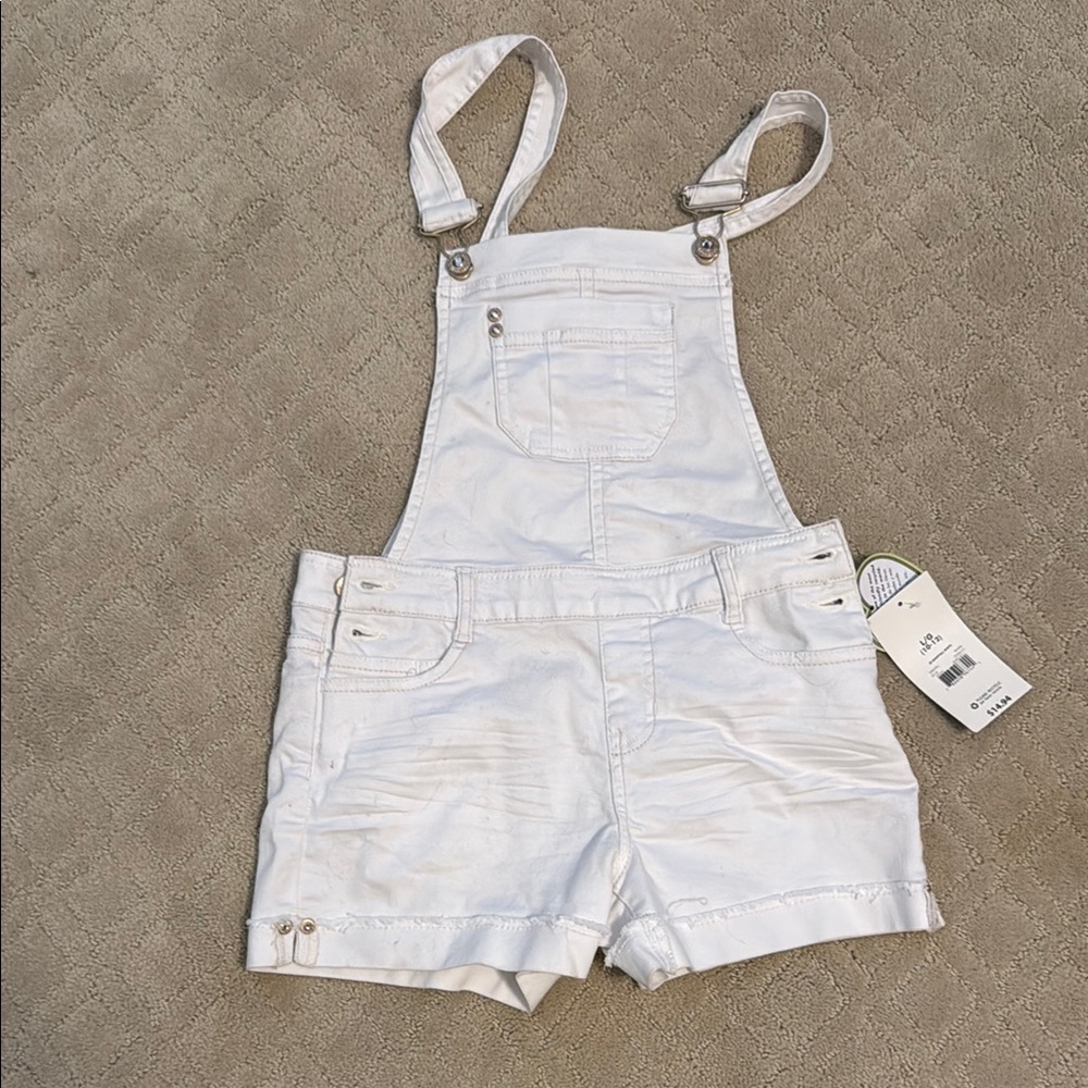 Jordache White short Overalls 10/12